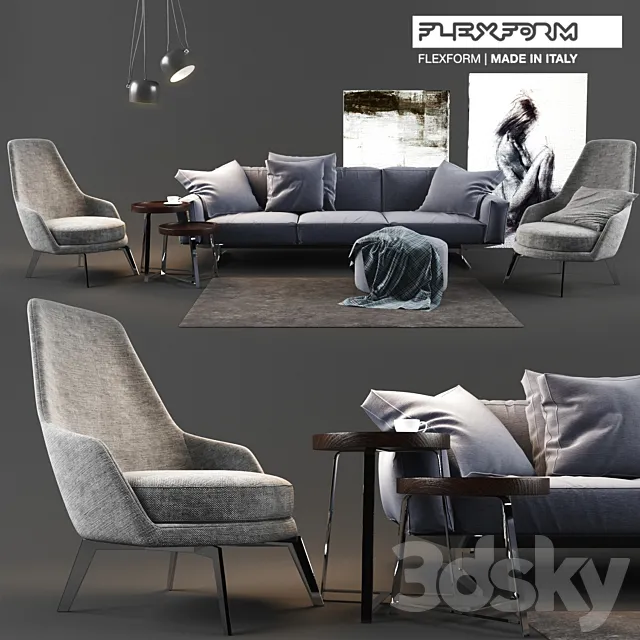 Flexform Set 02 3ds Max