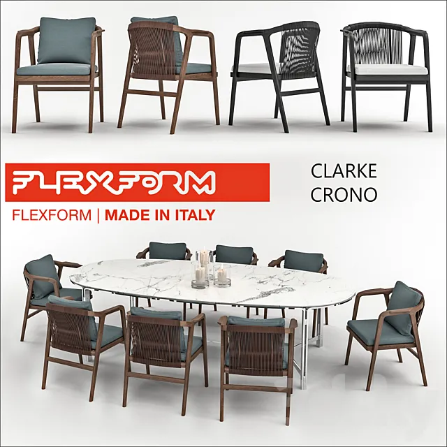 FLEXFORM table CLARKE chair CRONO 3DSMax File