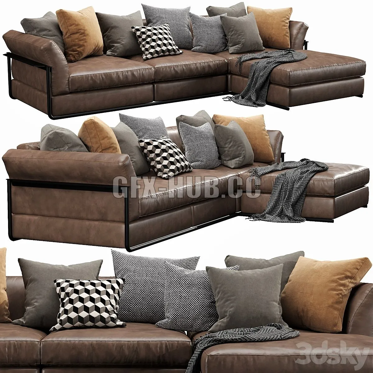 Flexform Zeno Chaise Lounge 3dsMax Model