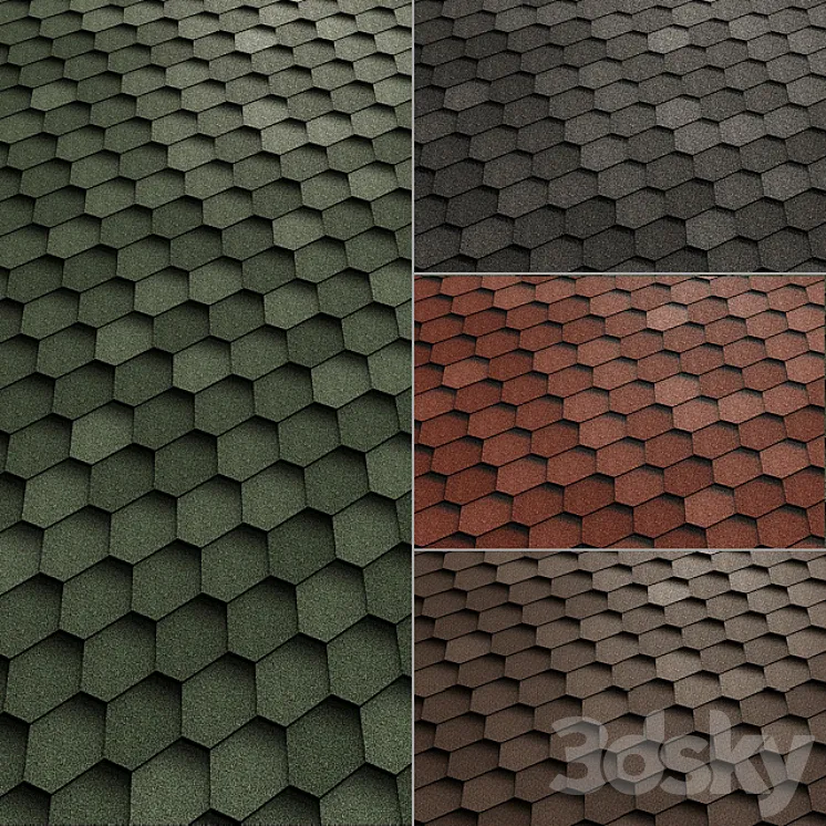 Flexible roof tiles TECHNONICOL SHINGLAS Sonata 3DS Max