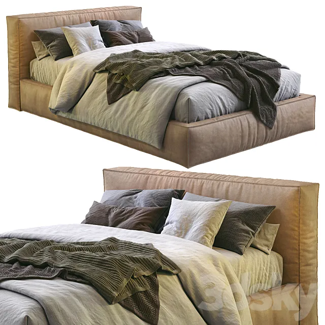 Flexteam Leather bed SLIM ONE 3ds Max