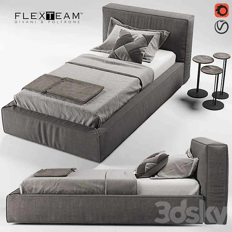 FLEXTEAM SLIM ONE bed (single) 3DS Max