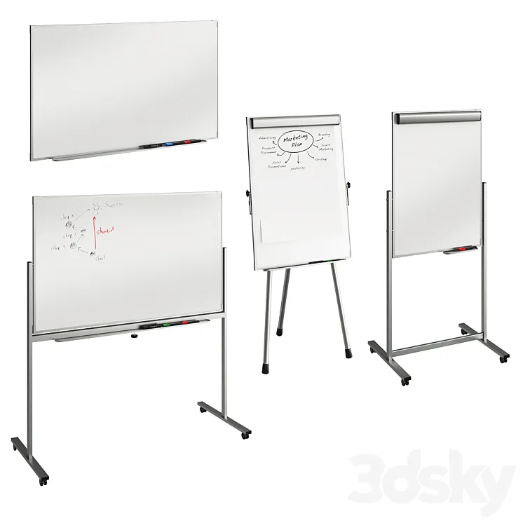 Flipcharts and board 3DS Max