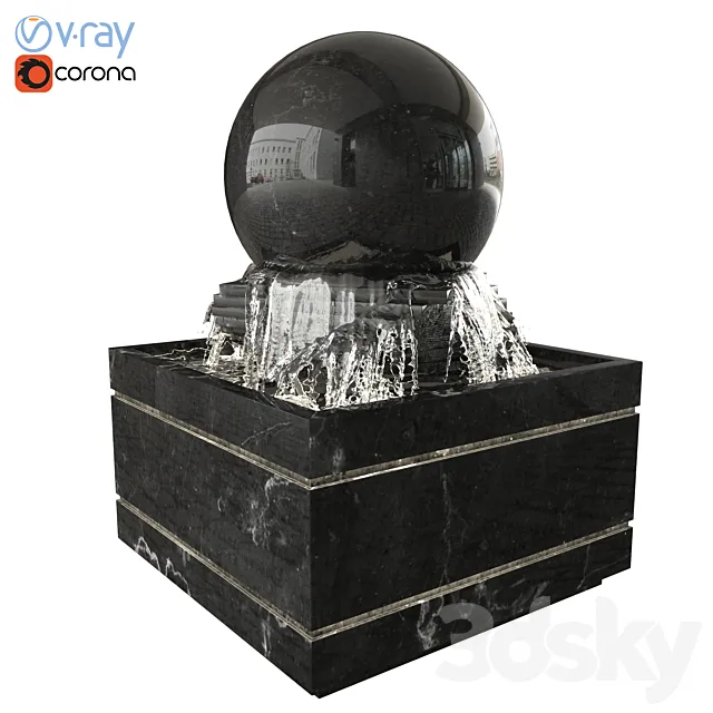 Floating Ball Fountain 3ds Max