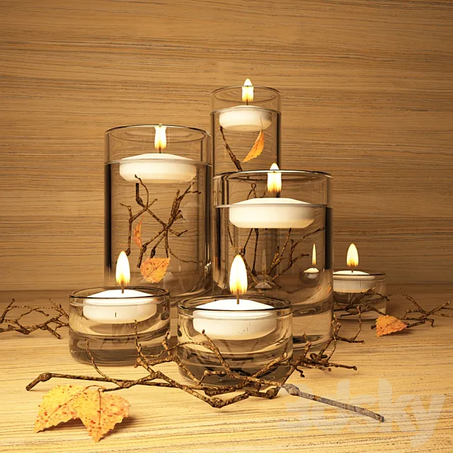 Floating candles 3DSMax File