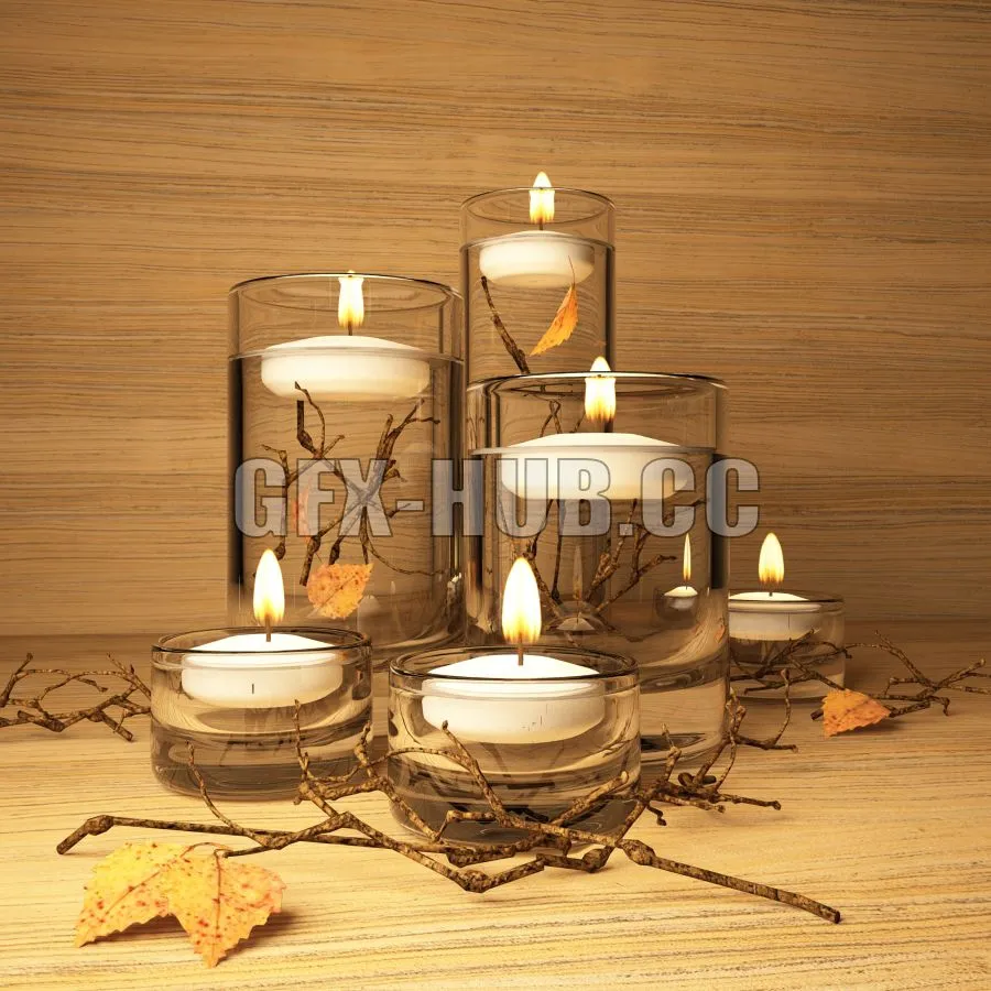 Floating candles 3dsMax Model