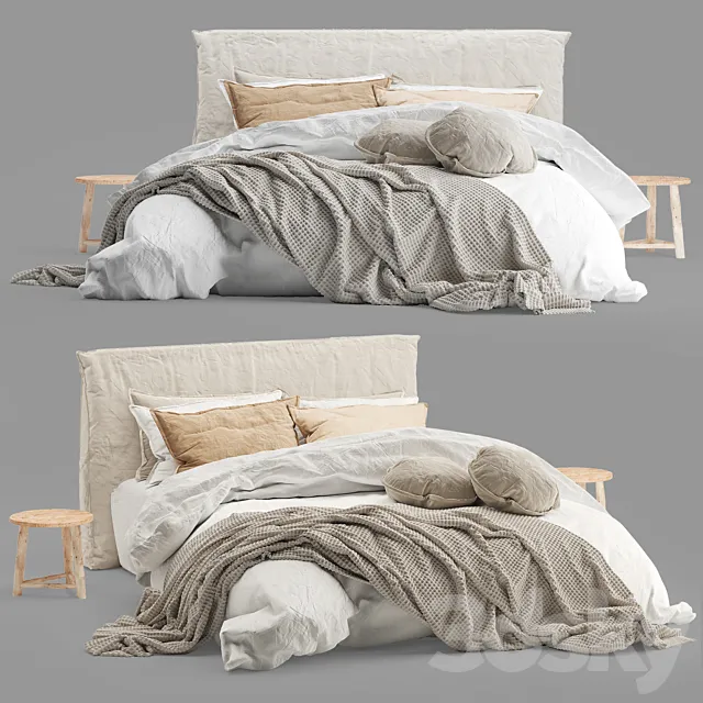 Flocca bed 3 3ds Max