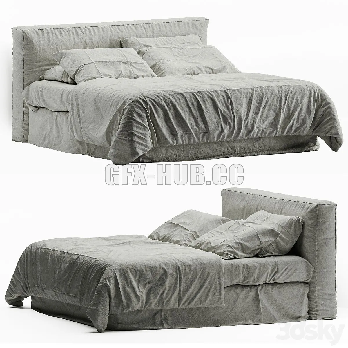 Flocca linen bedding 3dsMax Model