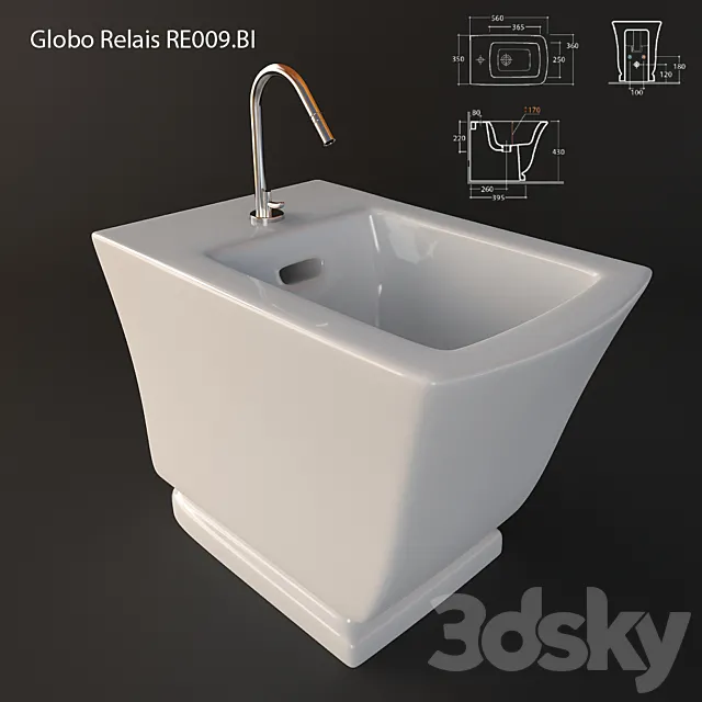 Floor bidet Globo Relais RE009.BI 3DSMax File
