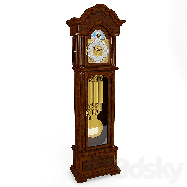 Floor clock Hermle 01093-031171 3DS Max Model