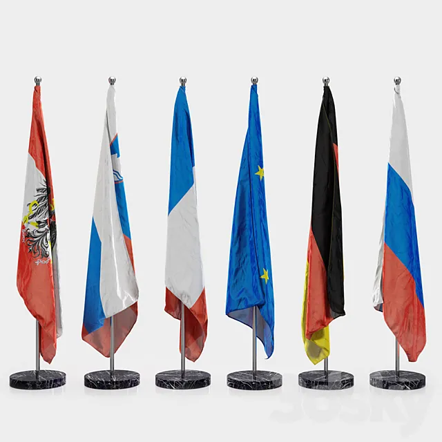 Floor flags 3DS Max Model