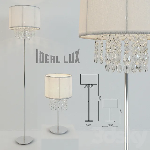 Floor lamp and lamp Ideal Lux Opera 3DSMax File