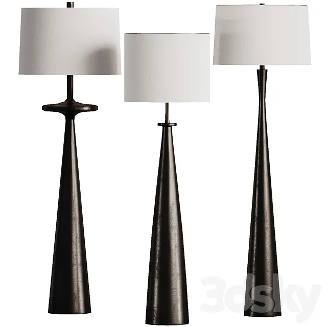 Floor Lamp Black Set 3ds Max