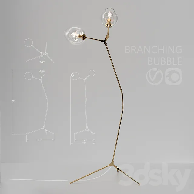 Floor lamp Branching bubble 3DSMax File