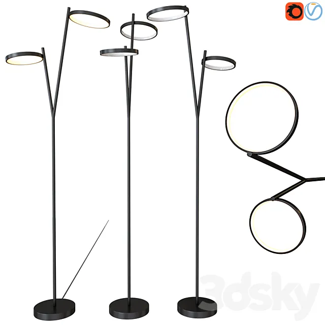 Floor lamp CANARM LFL128A62BK Lexie LED Floor Lamp 3DS Max Model