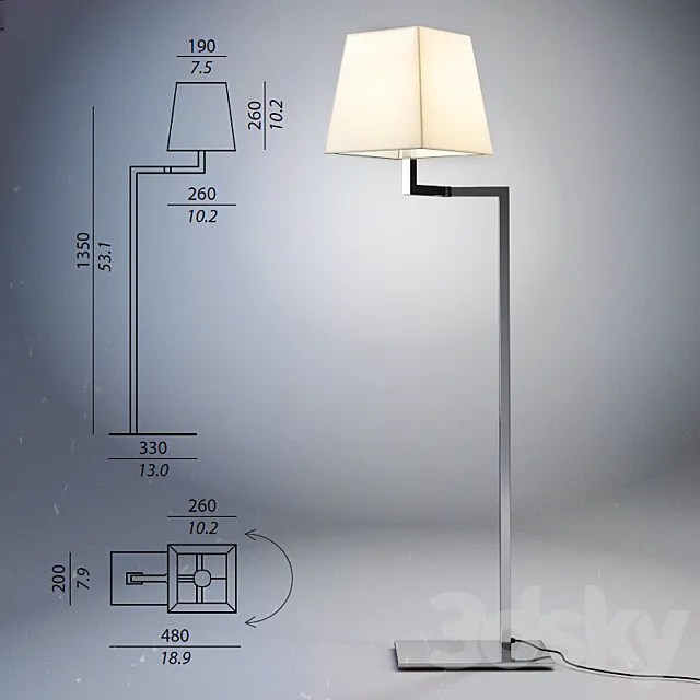 Floor lamp CONTARDI Liseuse FL 3ds Max