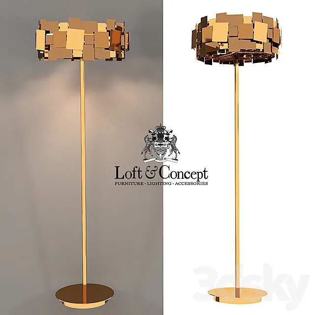 Floor lamp GOLD PLATE FLOOR LAMP 3DSMax File
