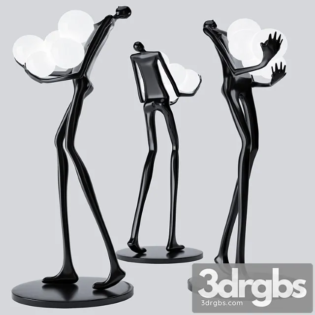 Floor lamp man baloons black