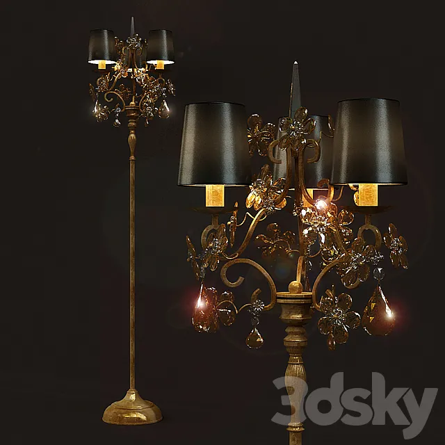 Floor lamp Masiero FIORE DI FOGLIA STL3 3DS Max Model