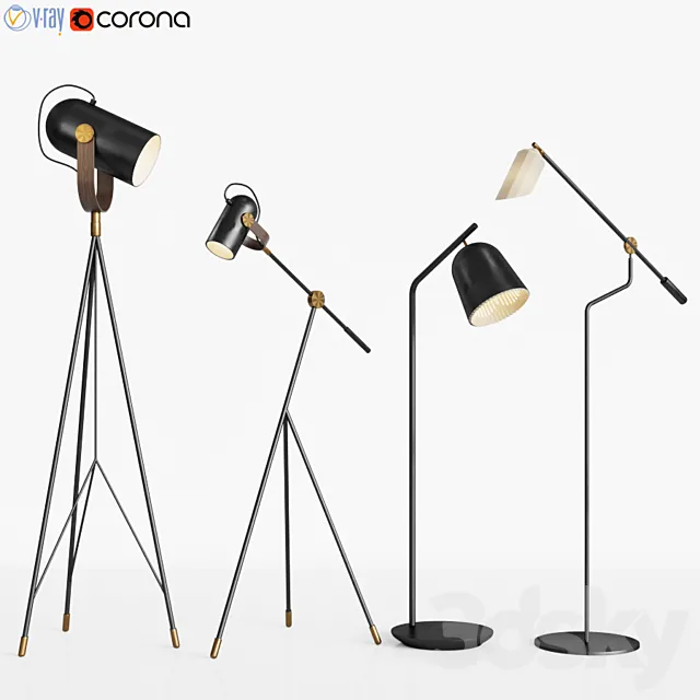 Floor Lamp Set 03 3ds Max