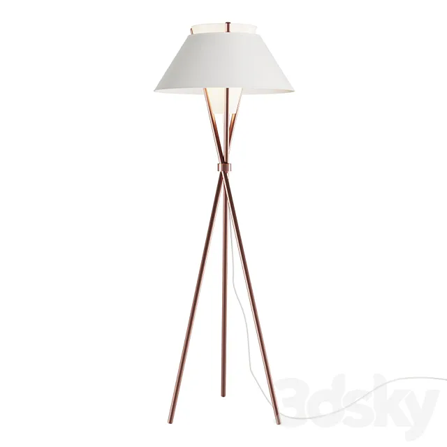 Floor lamp with three uprights and textile shade Article: hoger01 3ds Max