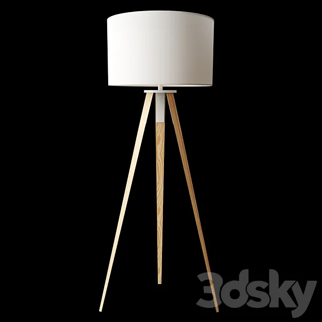 Floor lamp with wooden legs white Uzagi from La Forma 3DSMax File
