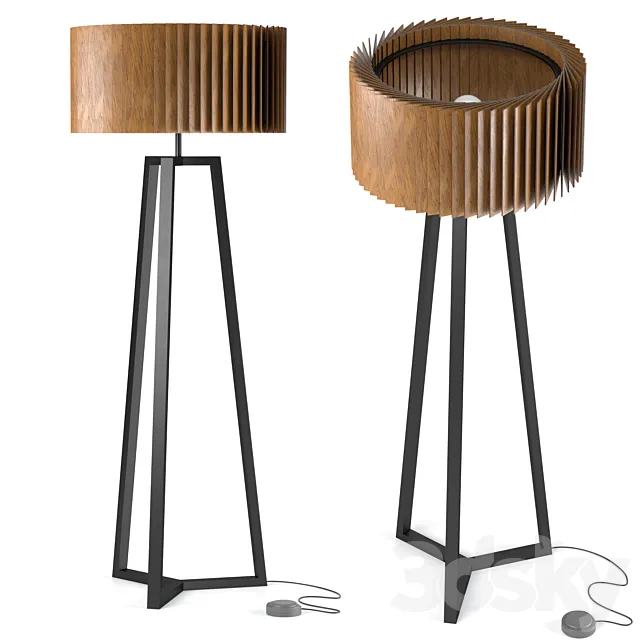 Floor Lamp Woodled Rotor 3ds Max