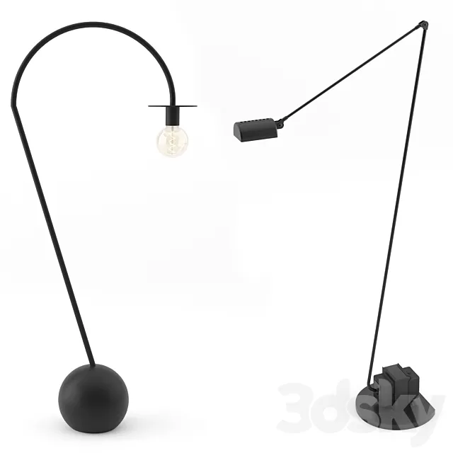 Floor lamps set 3ds Max