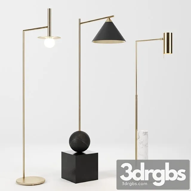 Floor lamps set by circa lighting & kelly wearstler 3dsmax Download