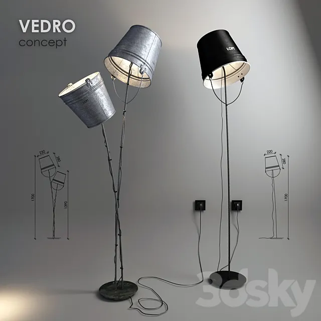 Floor lamps VEDRO concept 3ds Max