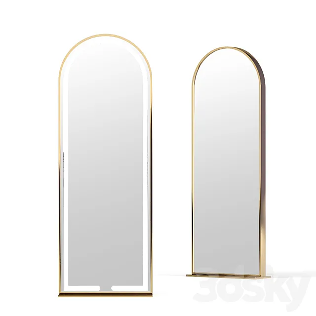 Floor mirror in brass frame LN003F from Apika 3DS Max Model