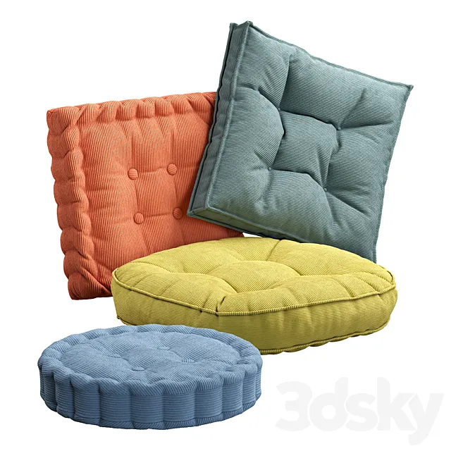 Floor pillows 3ds Max