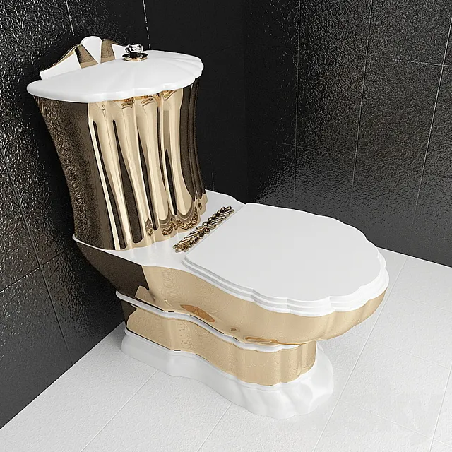 Floorstanding WC Gold classic 3ds Max