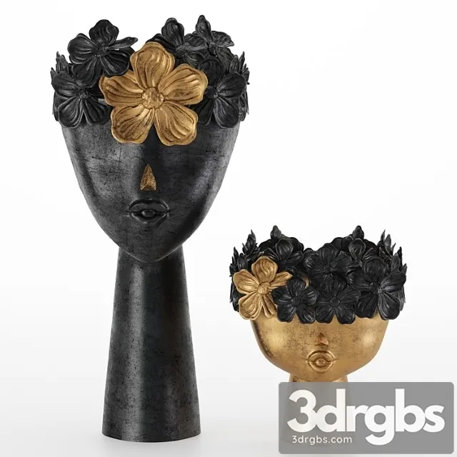 Floral girls bust statue 3dsmax Download