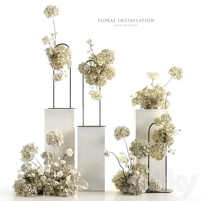 Floral installation 3ds Max