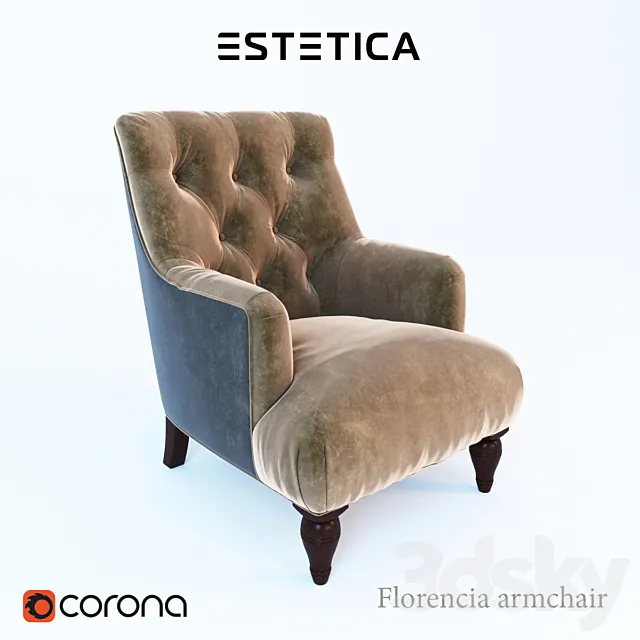 Florence armchair furniture factory Estetica. 3DS Max Model