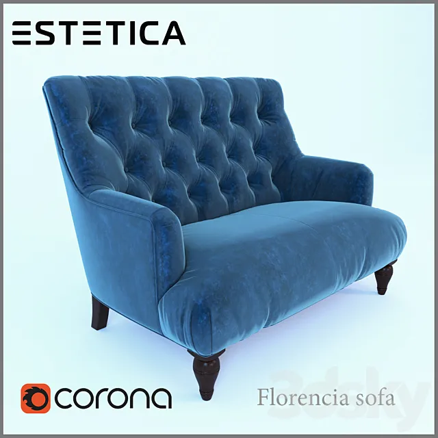 Florence Sofa furniture factory Estetica 3DS Max Model