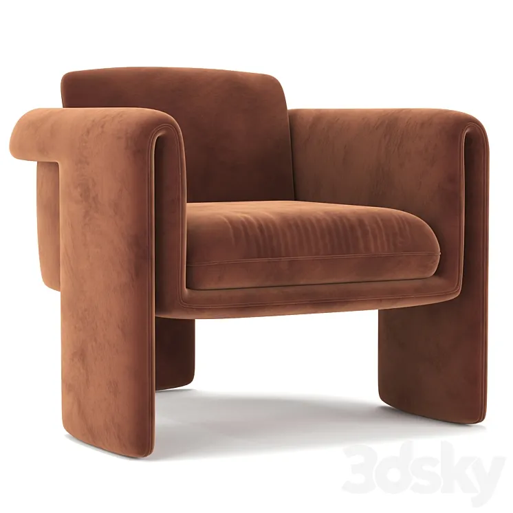 Floria Velvet Chair 3DS Max Model