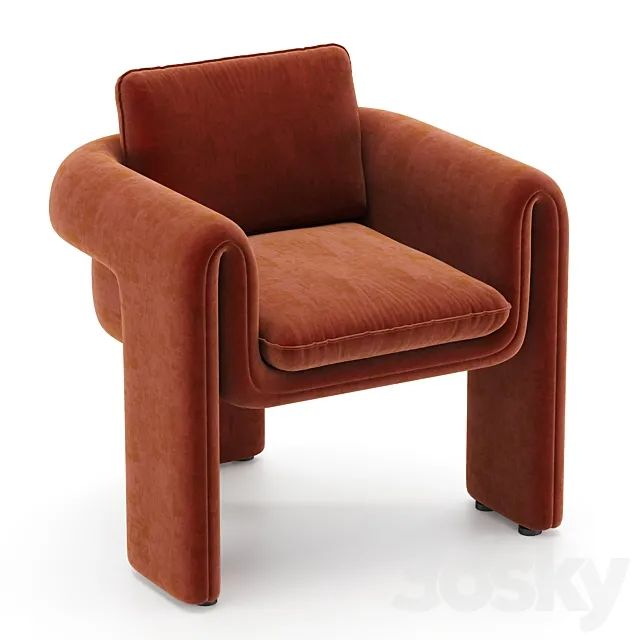Floria velvet chair 3ds Max