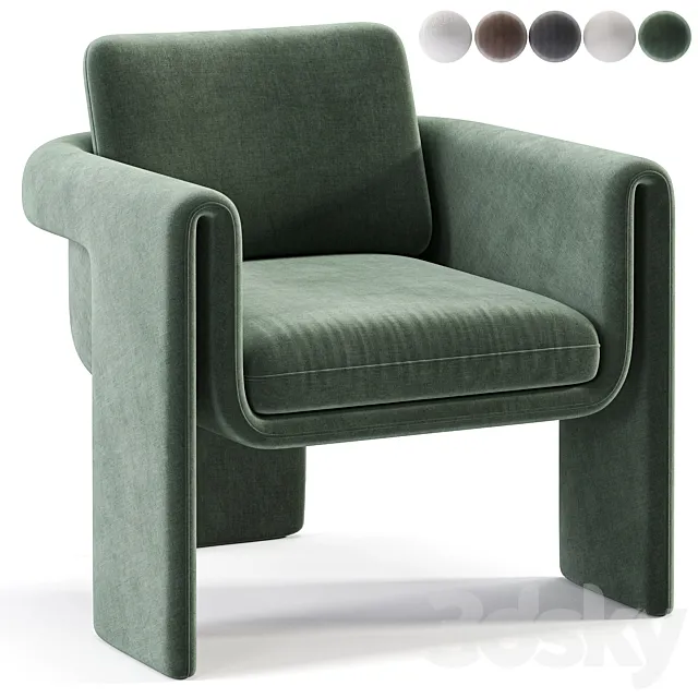 Floria velvet chair 3ds Max