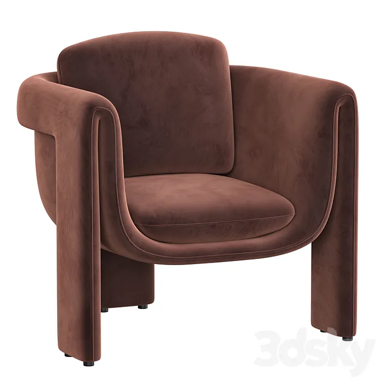 Floria velvet chair 3DS Max