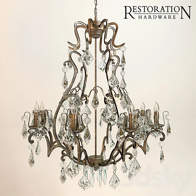 Florian Mercury Glass Chandelier 3ds Max