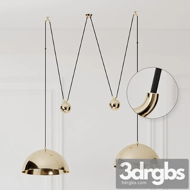Florian schulz double posa brass pendant lamp with side counter weights 3dsmax Download