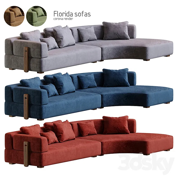 Florida sofa CORONA 3DS Max Model