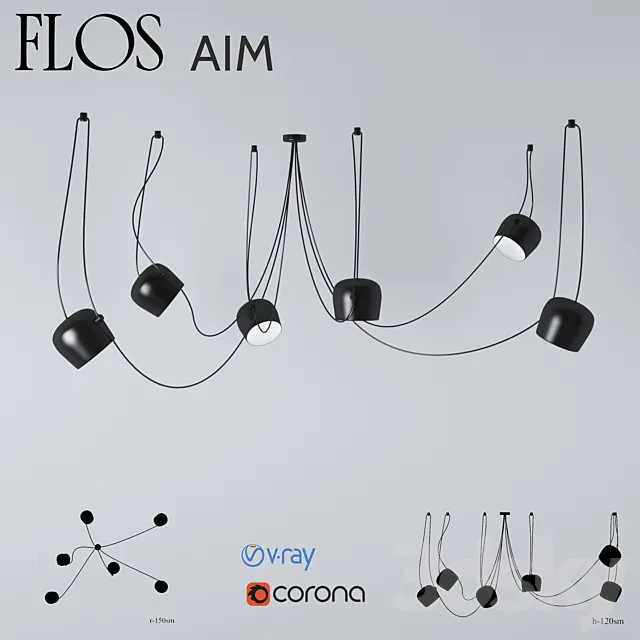 Flos Aim (6) designed by R. & E. Bouroullec 3DSMax File