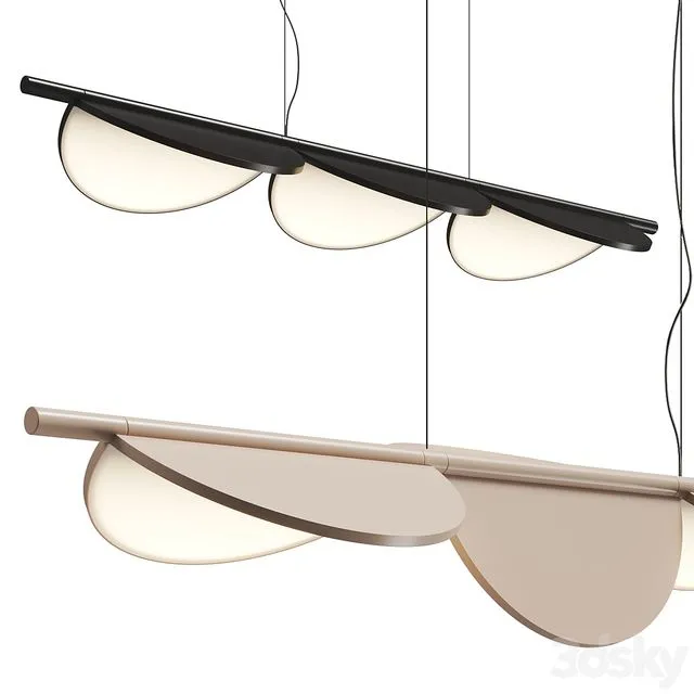 Flos Almendra S3 Linear Pendant Lamp 3dsMax Model