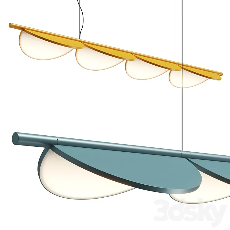 Flos Almendra S4 Linear Pendant Lamp 3DS Max