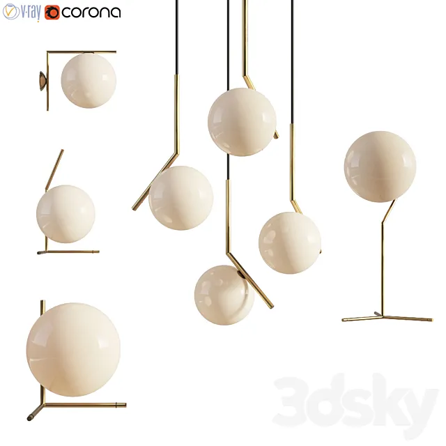 Flos IC Lights set of 5 Lights 3ds Max
