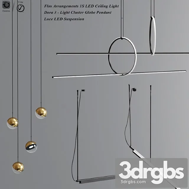 Flos linear suspension and dora pendant collection 3dsmax Download