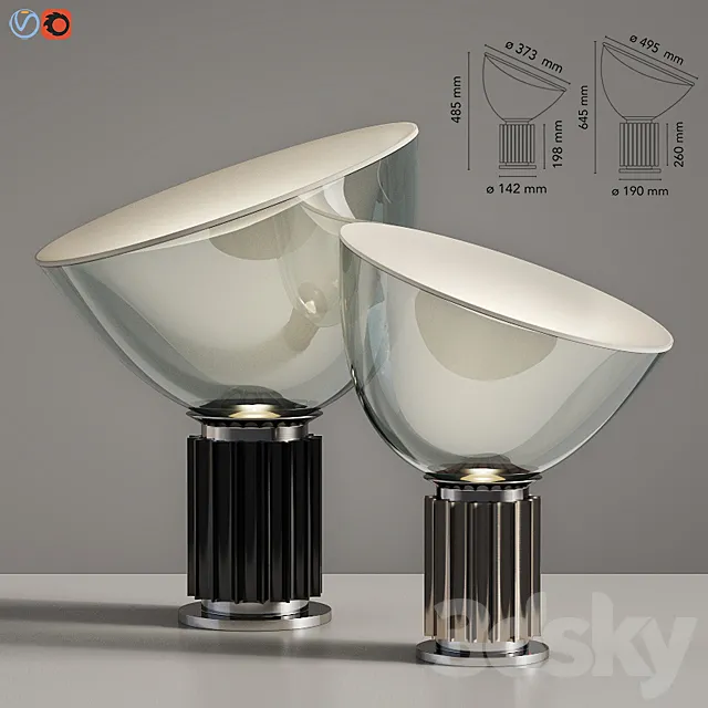 Flos Taccia Table Lamp Small & Large 3DS Max Model